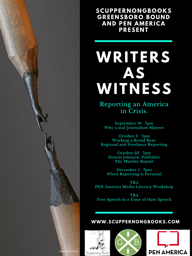 Writers as Witness poster describing events